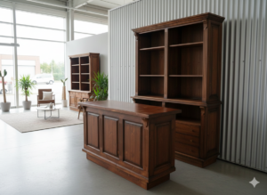 Cabinet & sales counter Yvonne Marrón 1,60 m