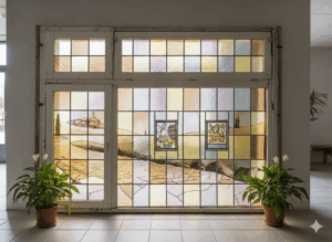 Window Stained Glass Jugendstil 1900