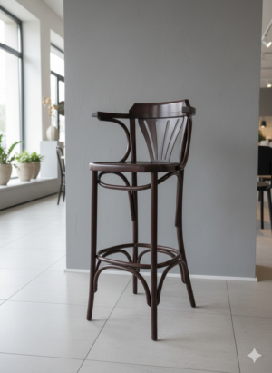 Barstool with backrest - Walnut