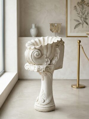 Vase Flower Basket Cast Stone 1.15 m