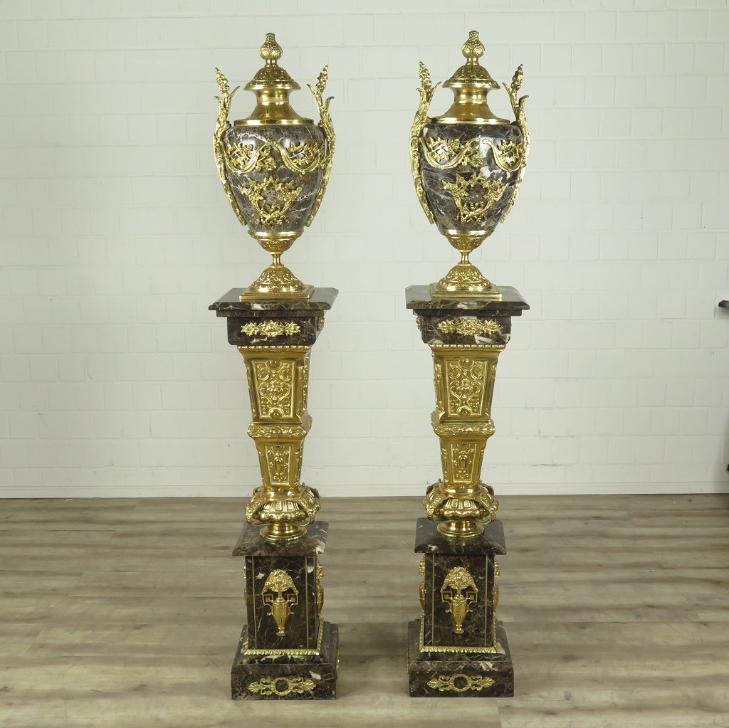 Pillars with Vases Marble Black 1.81 m - Image 3