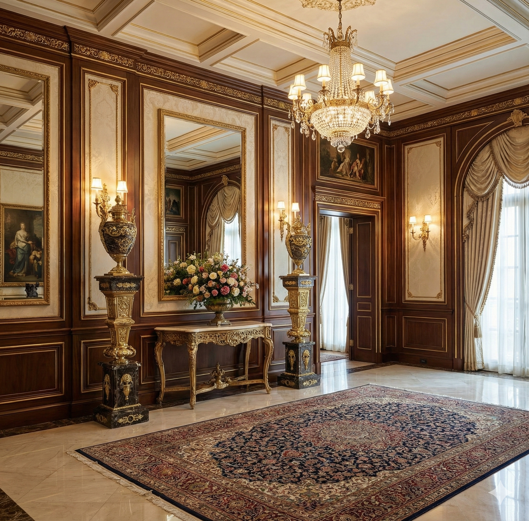 Pillars with Vases Marble Black 1.81 m - Image 2