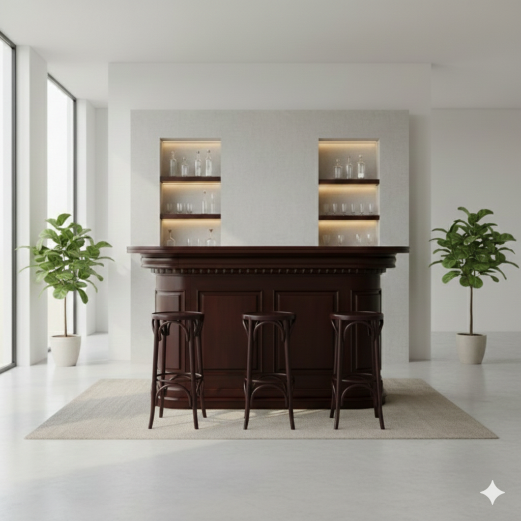 Barstool Hocker Mahogany - Image 2