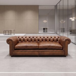 Chesterfield Couch Brown 2,40 m