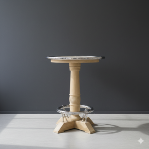 Bar Table Teak Ø 0.95 m