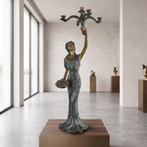 Candleholder Woman Bronze 1,06 m