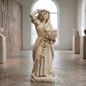 Fountain made of concrete of a woman with a box 1,42 m