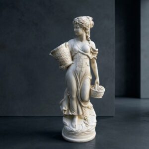 Concrete fountain of a woman with a basket 1,38 m