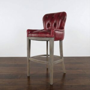 Chesterfield barstool red leather