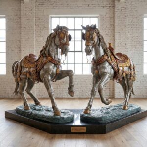 Bronze horses - detailed sculptures 2,10m