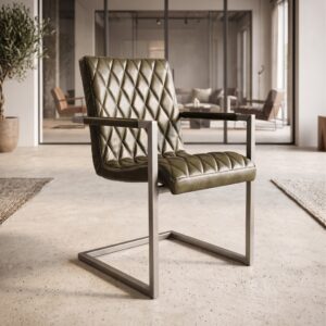 Chair Industrial Design Leather Olive