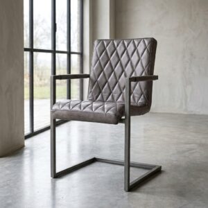 Chair Industrial Design Leather Grey