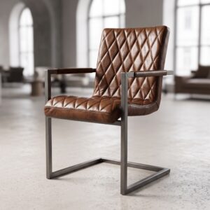 Chair Industrial Design Leather Camel
