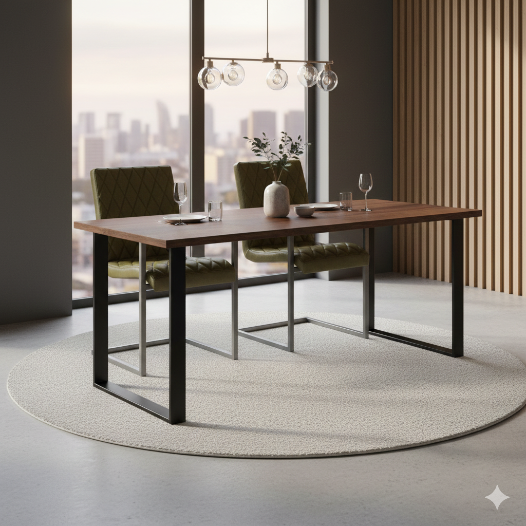 Chair Industrial Design Leather Lime - Image 2