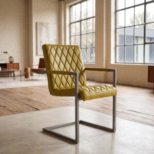 Chair Industrial Design Leather Yellow
