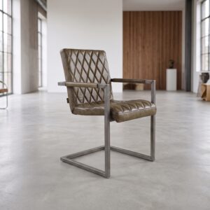 Chair Industrial Design Leather Olive
