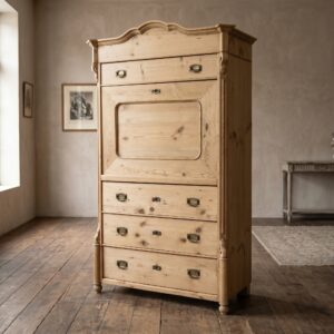 Secretaire Biedermeier 1860 Pine wood