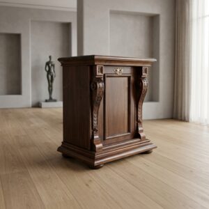 Bottom cupboard from music box Gründerzeit 1880 Walnut wood