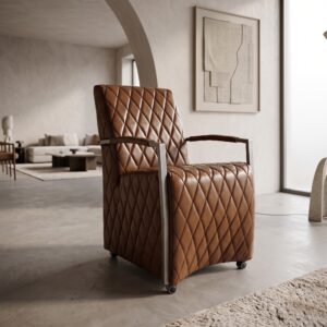 Chair on Wheels Cognac color