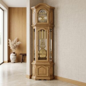 Willi Schmalz Corner Clock Oak Westminster strike