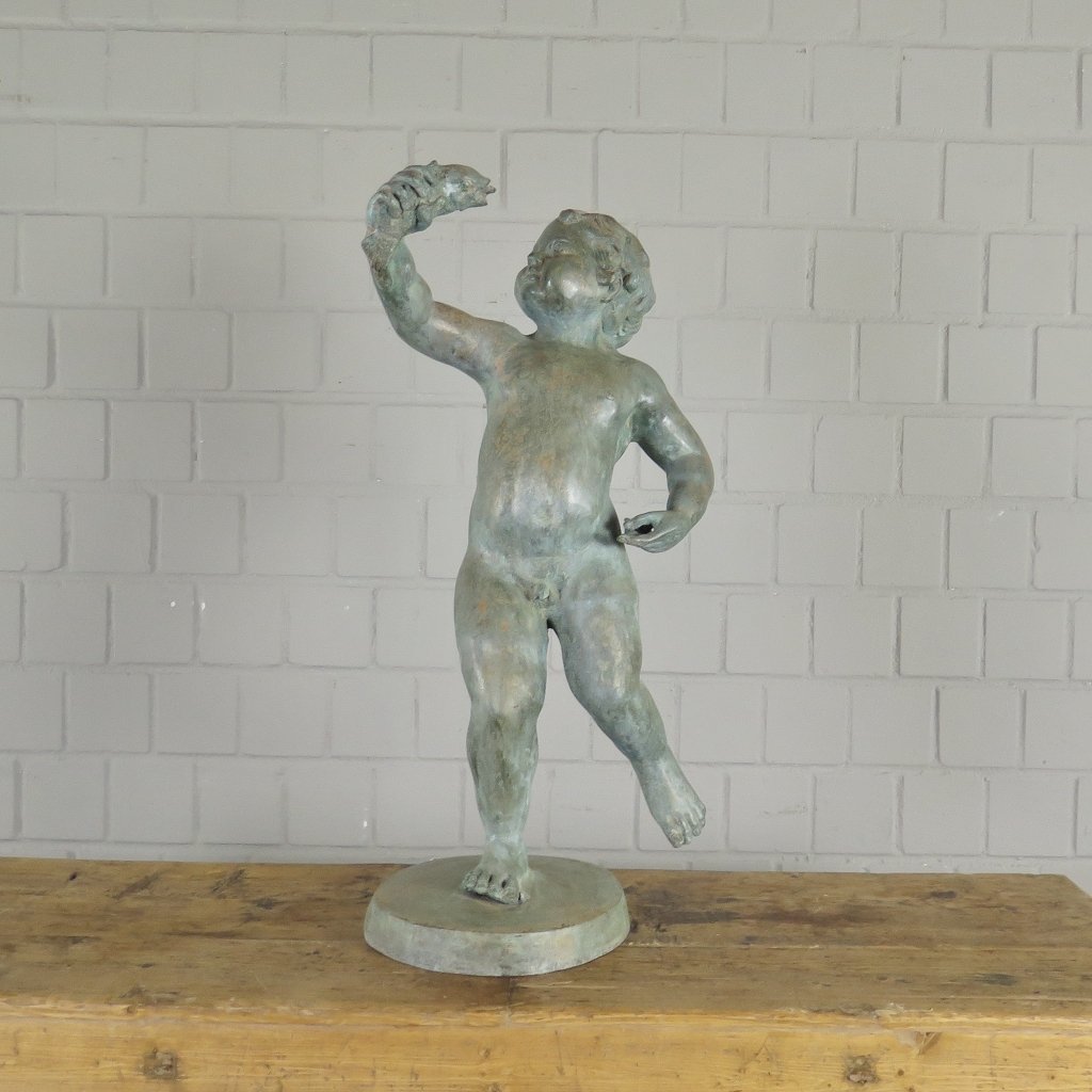 Fountain Boy with Fish Bronze 0.70 m - Image 3