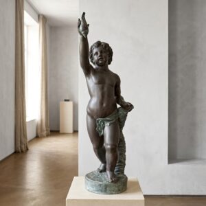 Statue Boy with mussel 1.19 m