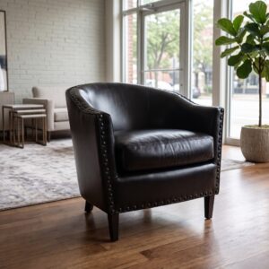 Armchair Leather 0.80 m  Black