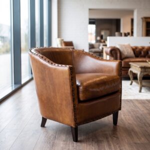 Armchair Leather 0.80 m Brown