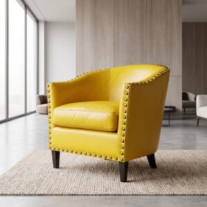 Armchair Leather 0.80 m Yellow
