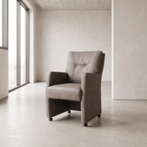 Dining room chair on wheels Taupe