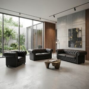 Chesterfield Sofas Leather Black