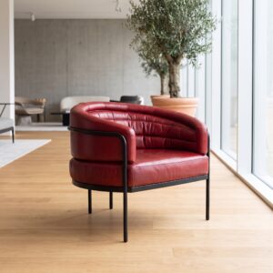 Armchair Lounge Club Leather 0.86 m Red