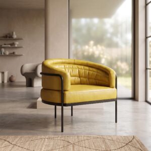 Armchair Leather 0,86 m Yellow