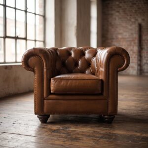 Chesterfield  Armchair Leather Cognac