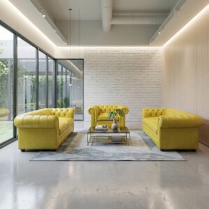 Chesterfield Sofa Leather Yellow