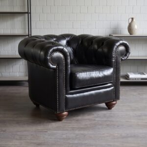 Chesterfield  Armchair Leather Black