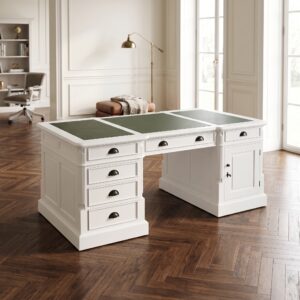 Desk Double-sided Teak White 1,80 m