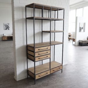 Storage Rack Bookshelf Solid Wood 1.15 m