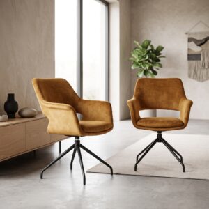 Retro Design Dining Chair Yellow