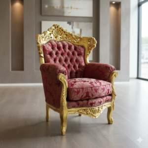 Baroque Armchair Red-Gold