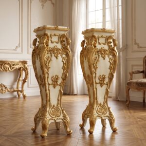 Columns Marble White-Gold 0,88 m
