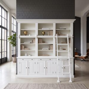 Library Cabinet Bookcase 2.40 m Teak