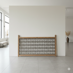 Balustrade 1.68 m Antique 1900 Teak Wood Wrought Iron