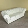 Chesterfield Sofa Leather Cream White 2.30 m