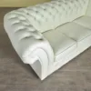 Chesterfield Sofa Leather Cream White 2.30 m - Image 8