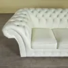 Chesterfield Sofa Leather Cream White 2.30 m - Image 4