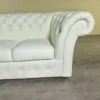 Chesterfield Sofa Leather Cream White 2.30 m - Image 7