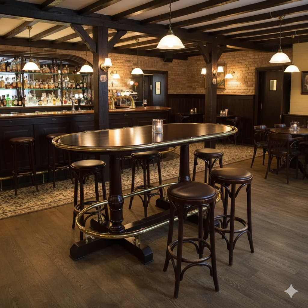 High table bar table mahogany 2.30 m x 1.29 m - Image 2