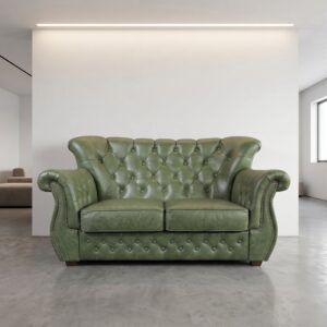 Chesterfield Sofa Leather Green 1,60 m