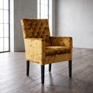 Chair with Armrests Golden Yellow Velvet